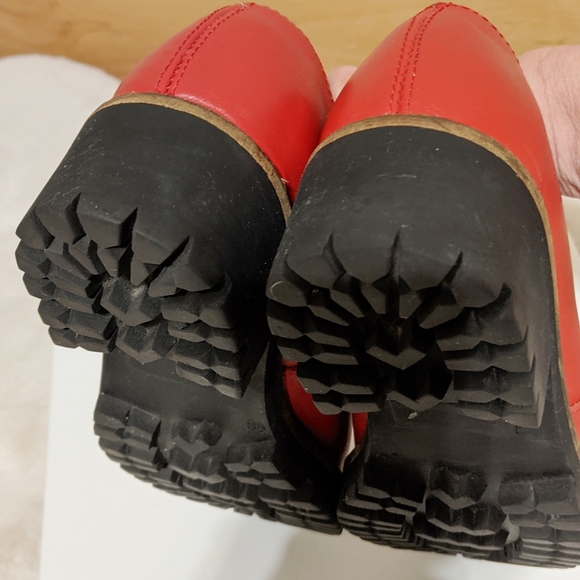 DR. SCHOLL'S Red Leather Slip On Shoes Sz 36 - Picture 8 of 11